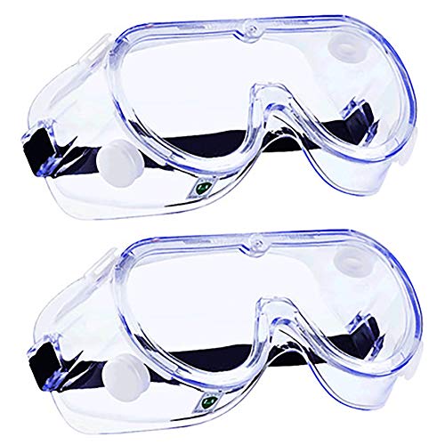 2-pc Gafas De Protección De Seguridad,polvo Gafas Splash Respirable Gafas Selladas Para Ojos Envolventes Anti-niebla Transparente