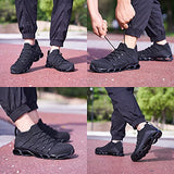 DYKHMATE Zapatos de Seguridad Ligeros para Hombre, cómodos, Transpirables, antigolpes, para Trabajo, Puntera de Tenis (10, Negro)