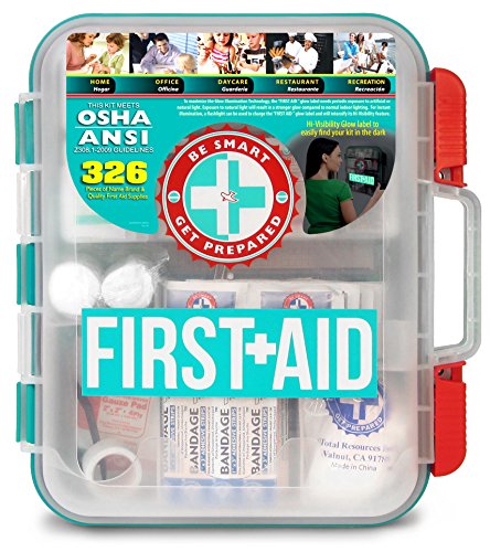 First Aid Kit Hard Teal Case 326 Pieces Exceeds OSHA and ANSI Guidelines