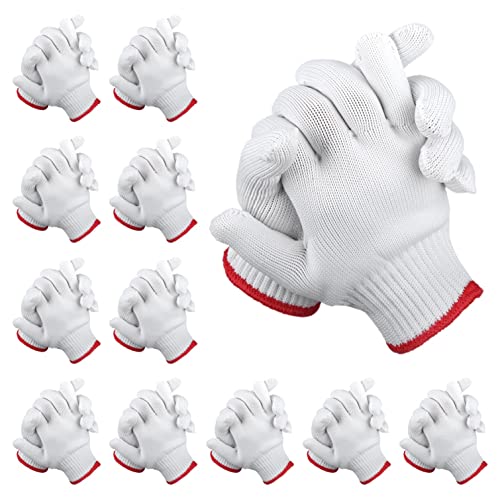 24 pares de guantes de trabajo de algodón, guantes para hombre, para  mecánicos, electricistas, construcción, jardinería, jardín, almacén,  barbacoa