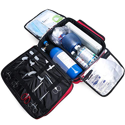XJZHANG Kit De Primeros Auxilios Compacto Kit De Supervivencia para Trauma De Emergencia con Compartimentos Etiquetados, Kit De Rescate De Emergencia Impermeable Al Aire Libre De Gran Capacidad