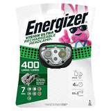 Energizer Vision - Linterna Frontal LED Recargable, Resistente al Agua, para Exteriores, Equipo de Camping y Suministros de Huracanes, Incluye Cable de Carga USB, Paquete de 1