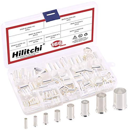 Hilitchi - Kit surtido de terminales de cable eléctrico de cobre estañado (166)