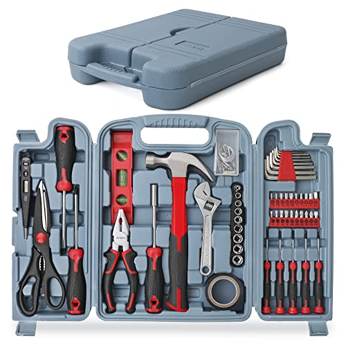 Juego de herramientas de 38 piezas para reparación del hogar, kit de  herramientas manuales automáticas con caja de herramientas de plástico para