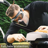 NoCry Protector facial; máscara protectora diseñada para funcionar con las gafas de seguridad NoCry 6X3 ventiladas solamente; protección de protección completa PPE, certificado ANSI Z87.1