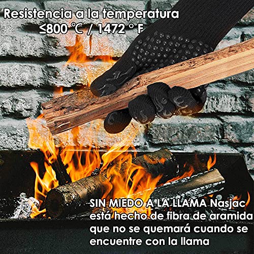 Guantes de horno resistentes al calor – Guantes de barbacoa para parrilla  1472 °F Guantes de cocina resistentes al calor para manipular alimentos